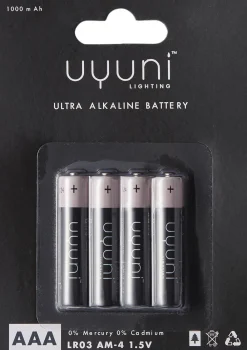 Uyuni Elektronik|Elektriske Julelys<AAA Battery, 1,5V, 1000mAh - 4 pack