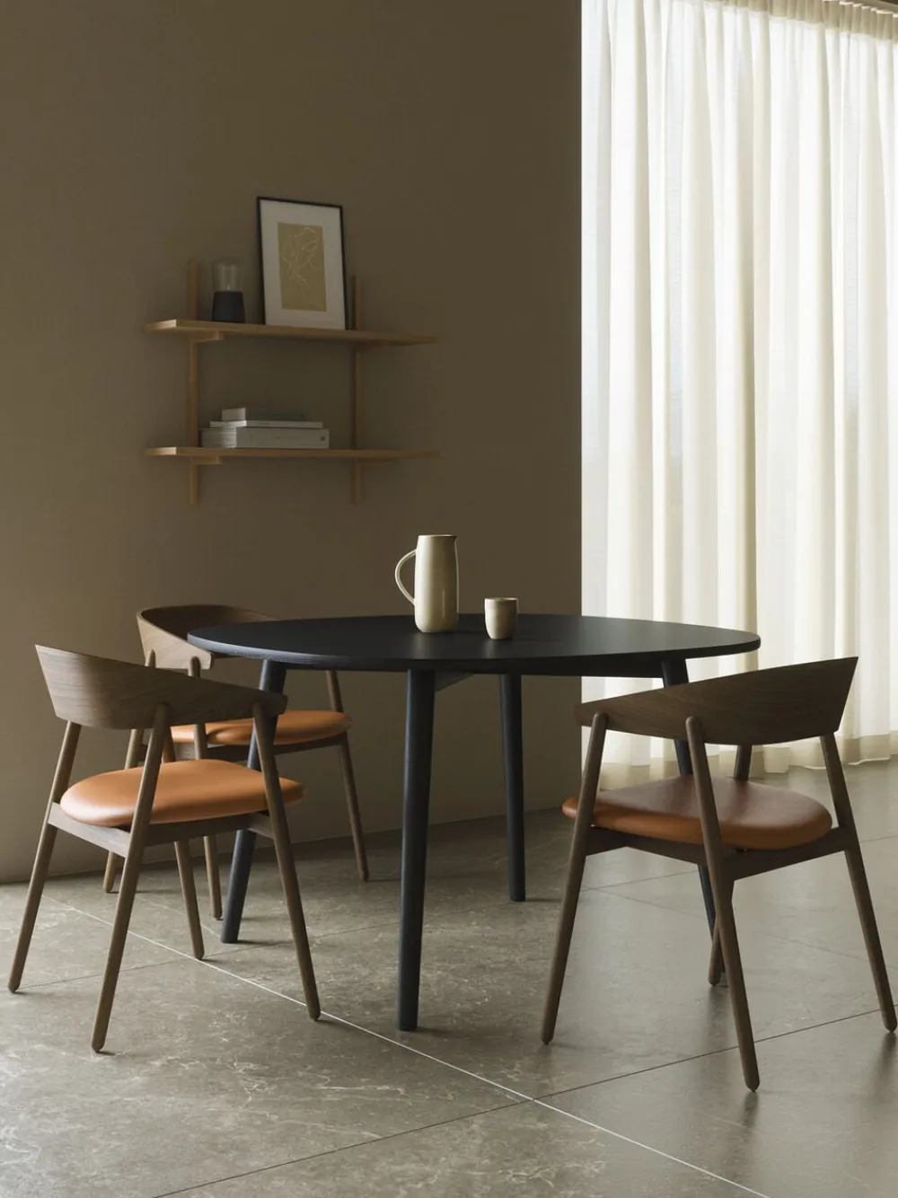 Andersen - Furniture Møbler<AC2 armchair, Smoked oak, Leather Cognac