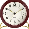 Arne Jacobsen Clocks Ure & Vejrstationer<AJ Station bordur bordeaux/hvid, Ø 11 cm, alarm