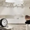 Arne Jacobsen Clocks Ure & Vejrstationer<AJ Station bordur, sort/hvid, Ø 11 cm, alarm