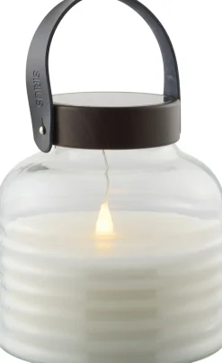 Sirius Lanterner<Aston Solar Krukke, Ø20xH20cm, Sort/Brun