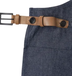 DutchDeluxes Tekstiler Til Køkkenet<BBQ Style Apron, Denim Brut with leather straps in Cognac co