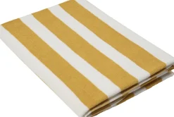 Magasin du Nord Collection Håndklæder<Beach towel 100x180 old gold/starwhite stripe GOTS