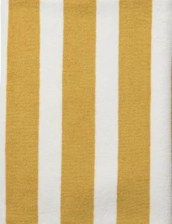 Magasin du Nord Collection Håndklæder<Beach towel 100x180 old gold/starwhite stripe GOTS