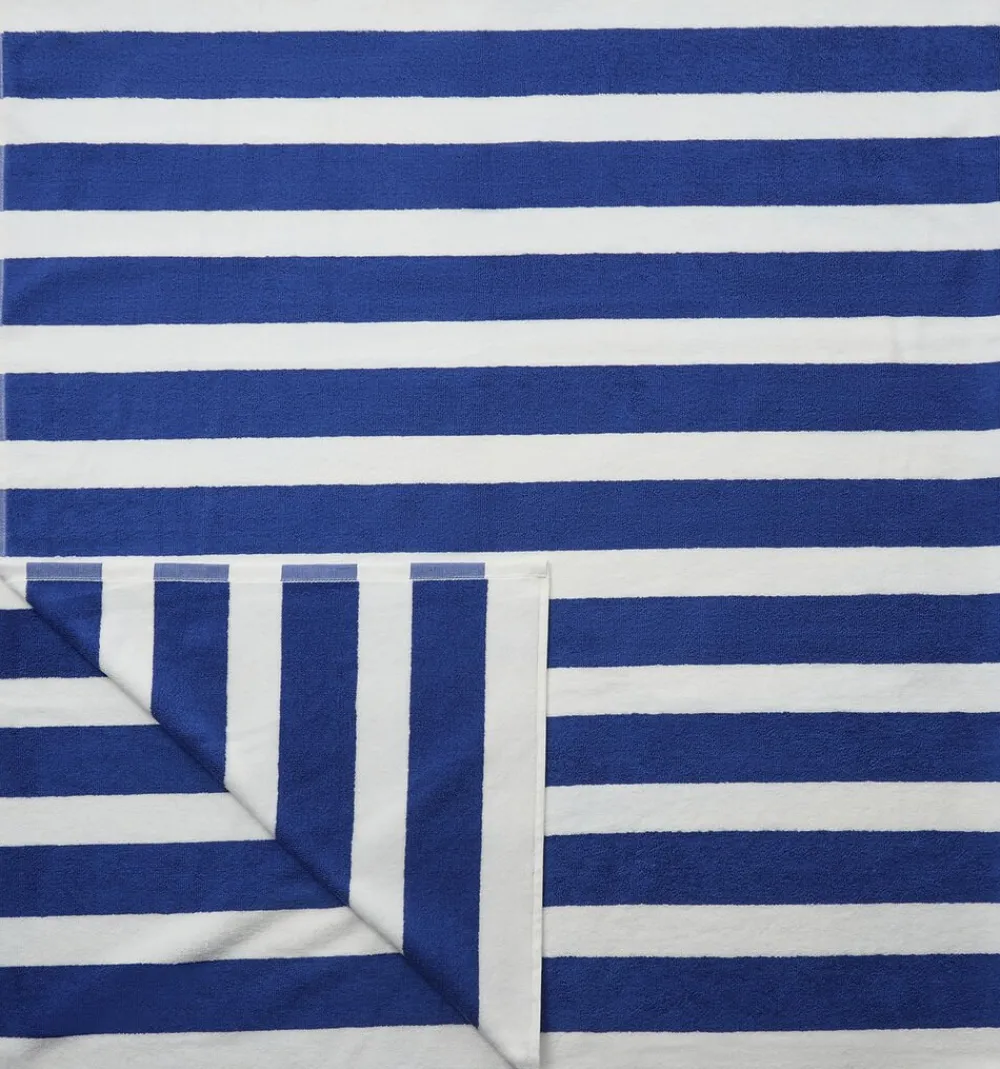 Magasin du Nord Collection Håndklæder<Beach towel 100x180 olympian blue/star white stripe GOTS