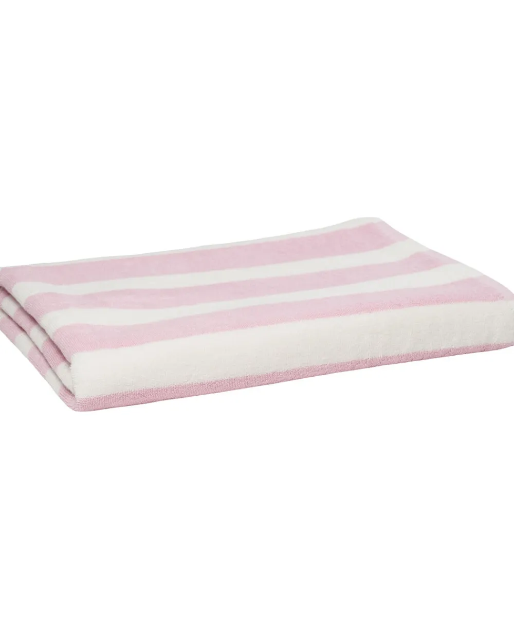 Magasin du Nord Collection Håndklæder<Beach towel 100x180 PINK /star white stripe