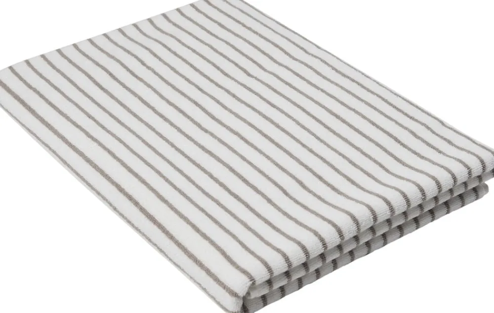 Magasin du Nord Collection Håndklæder<Beach towel 100x180cm smal strib beige GOTS