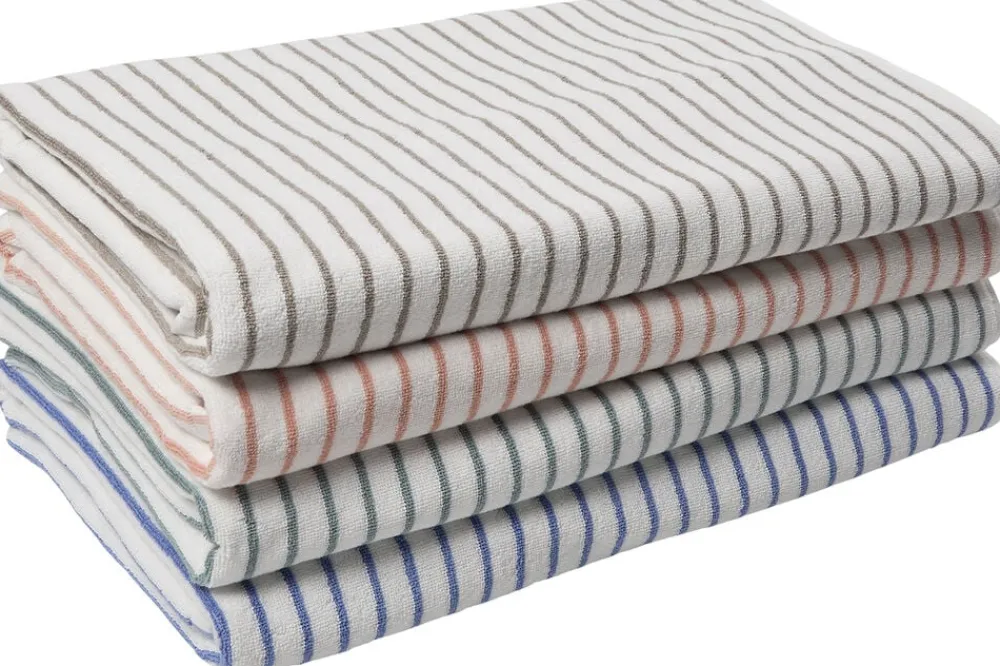 Magasin du Nord Collection Håndklæder<Beach towel 100x180cm smal strib beige GOTS
