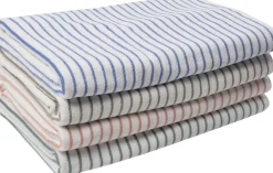 Magasin du Nord Collection Håndklæder<Beach towel 100x180cm smal strib lyseblå GOTS
