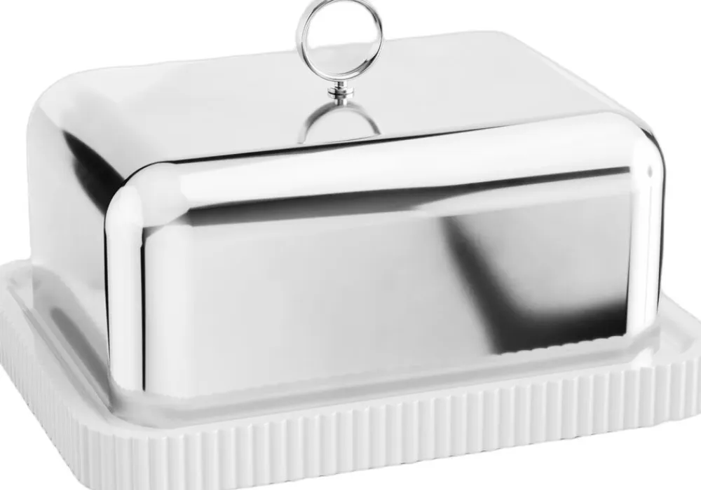 Georg Jensen Opbevaring<BERNADOTTE BUTTER DISH, PORC & SS