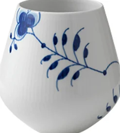 Royal Copenhagen Vaser & Urtepotteskjulere<Blå Mega Riflet 15 cm. vase - mellem