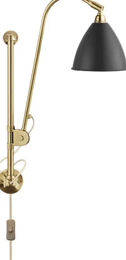 Gubi Væglamper<BL5 Wall Lamp 16 all brass parts/charcoal black shade