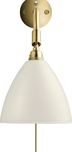 Gubi Væglamper<BL7 Wall lamp bone china/brass switch on backplate