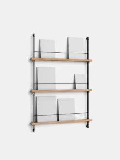 Moebe Møbler<Box set, Magazine Shelving MS.115. 1, Oak shelves, Black legs