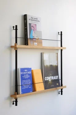 Moebe Møbler<Box set, Magazine Shelving MS.115. 1, Oak shelves, Black legs