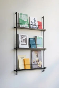 Moebe Møbler<Box set, Magazine Shelving MS.115. 1, Oak shelves, Warm Grey