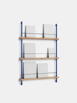 Moebe Møbler<Box set, Magazine Shelving MS.115. 1, Oak shelves, Deep Blue