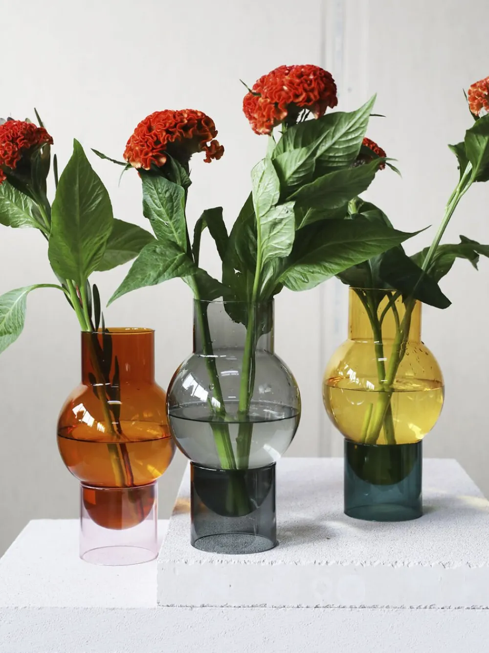Studio About Vaser & Urtepotteskjulere<BUBBLE TUBE, LARGE, AMBER/ROSE, 90270A