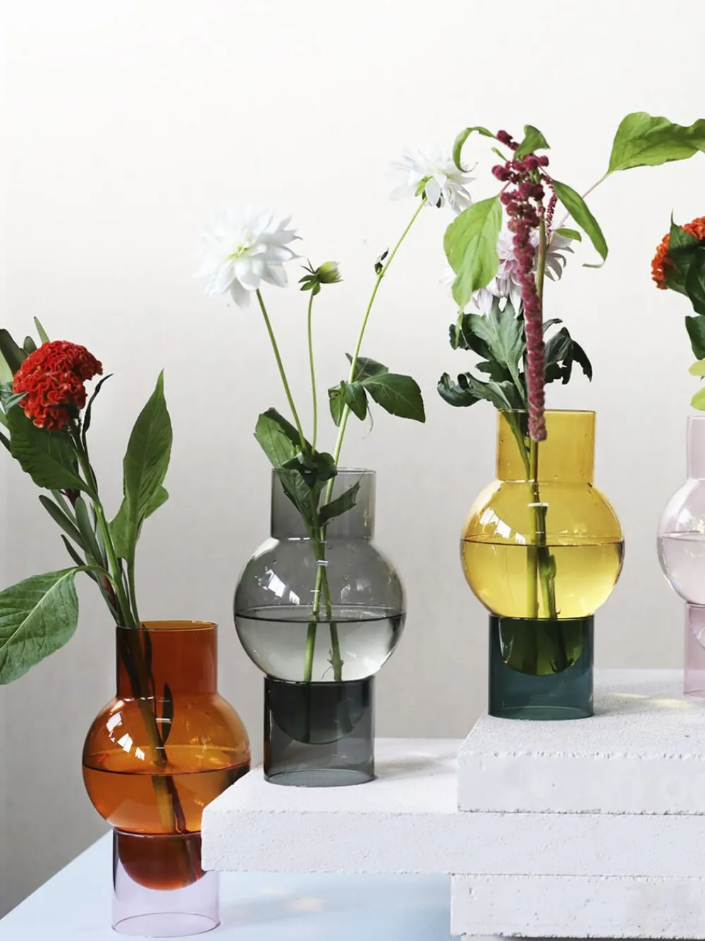 Studio About Vaser & Urtepotteskjulere<BUBBLE TUBE, LARGE, AMBER/ROSE, 90270A