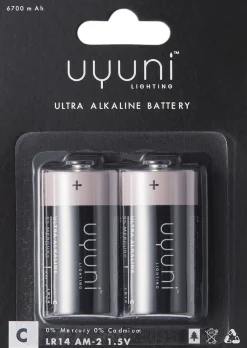 Uyuni Elektronik|Elektriske Julelys<C Battery, 1,5V, 6700 mAh - 2 pack