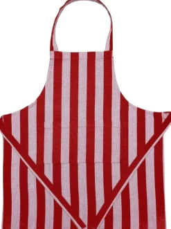 Magasin du Nord Collection Tekstiler Til Køkkenet|Juletekstiler<Children Apron 52x64 cm Birk - Stripe dark red