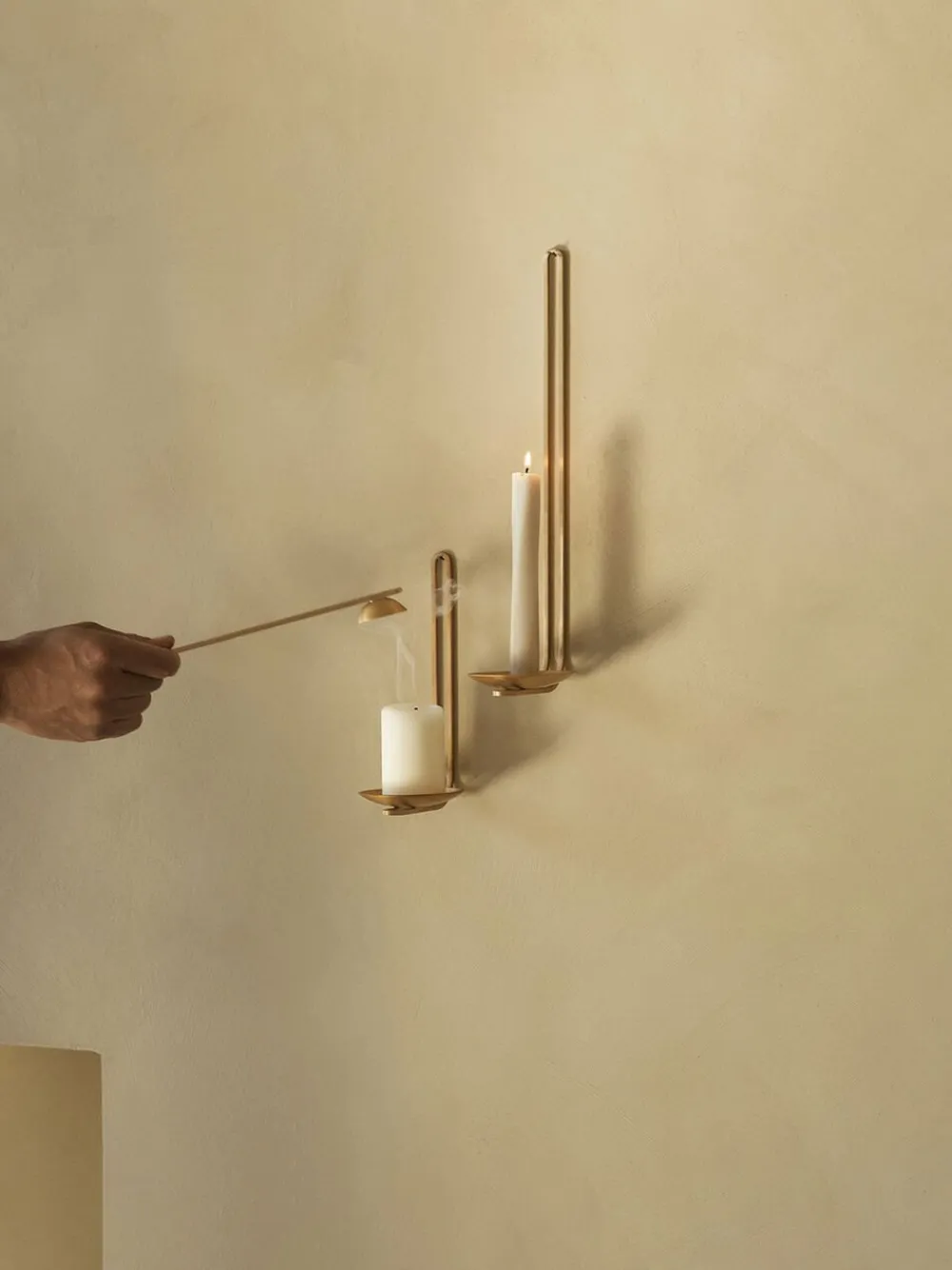 Audo Copenhagen Lys & Lysestager<Clip Candle Holder H34, Wall, Brass