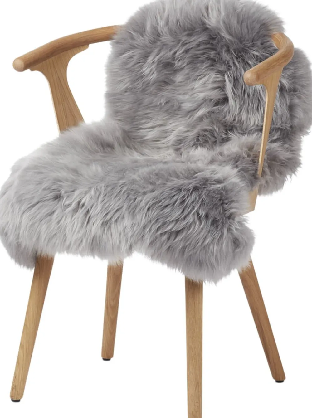NATURES Collection Skind<90cm-up New Zealand Sheepskin, Long Wool Light Grey 90x60