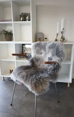 NATURES Collection Skind<90cm-up New Zealand Sheepskin, Long Wool Light Grey 90x60