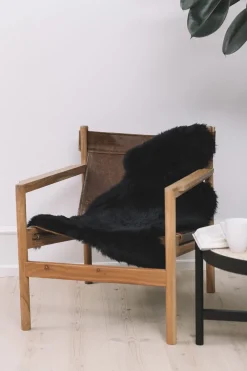 NATURES Collection Skind<90cm-up New Zealand Sheepskin, Long Wool Black 90x60