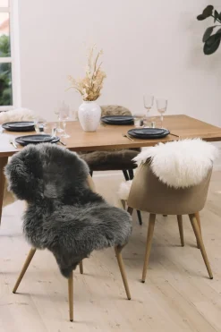 NATURES Collection Skind<90cm-up New Zealand Sheepskin, Long Wool Dark Grey/ 90x60