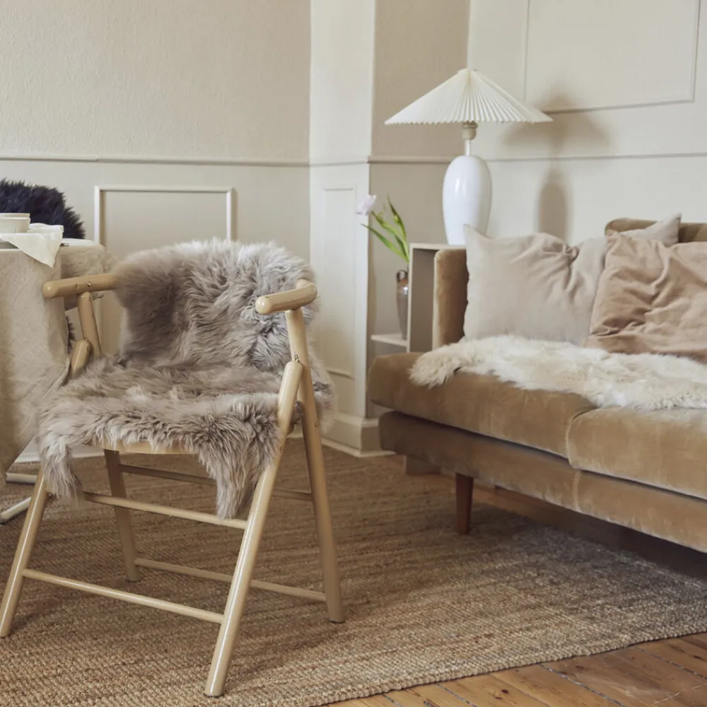 NATURES Collection Skind<90cm-up New Zealand Sheepskin, Long Wool Taupe 90x60