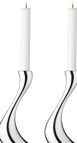 Georg Jensen Lys & Lysestager<COBRA LYSESTAGE MELLEM, 2 STK