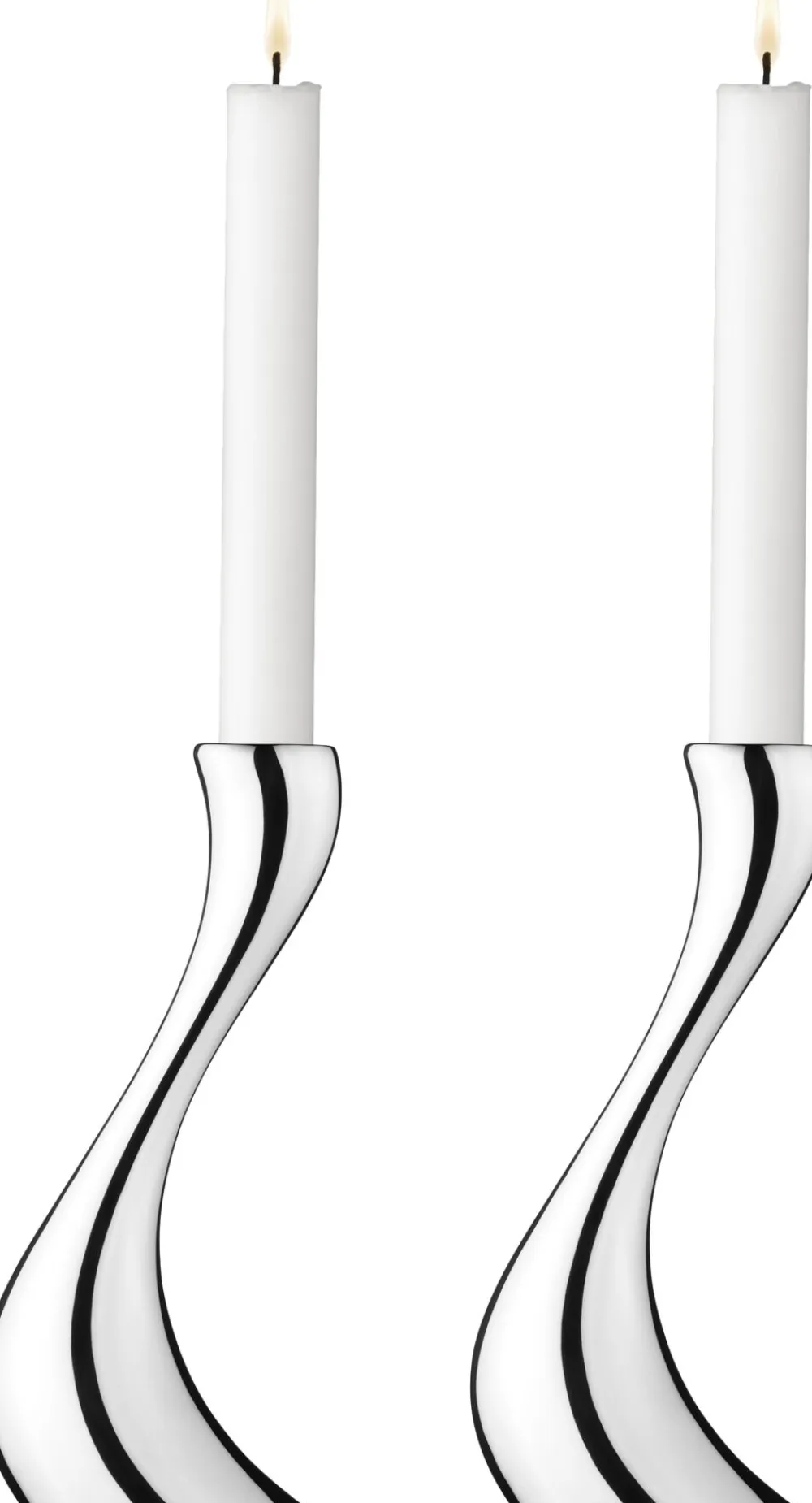 Georg Jensen Lys & Lysestager<COBRA LYSESTAGE MELLEM, 2 STK