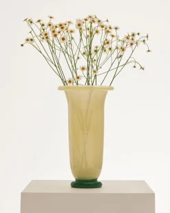Hay Vaser & Urtepotteskjulere<Empire Vase-Large-Sand with lemon rim, green base