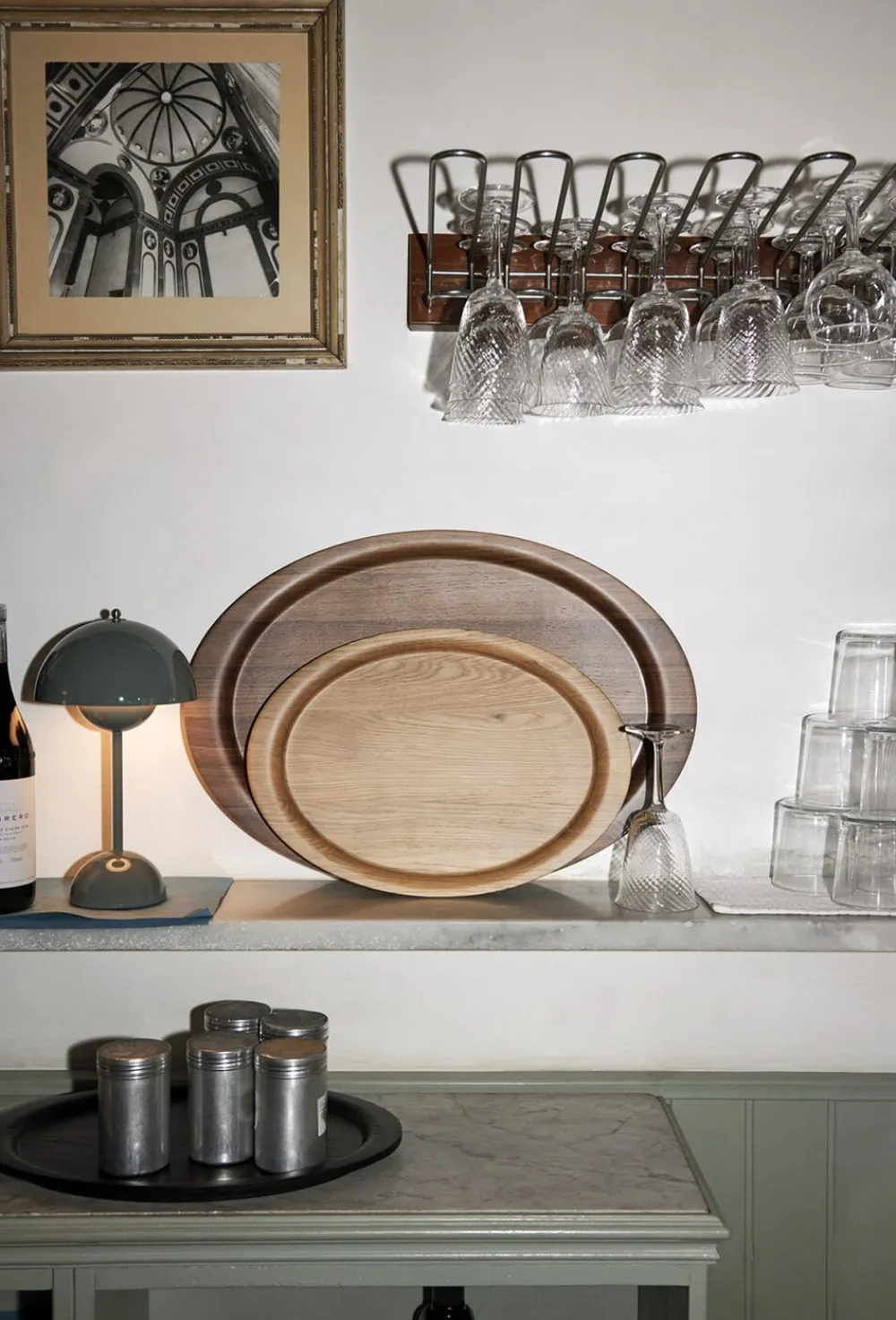 &Tradition Bordlamper|Trådløse Lamper<Flowerpot Portable Lamp VP9, Magnetic Charger Stone