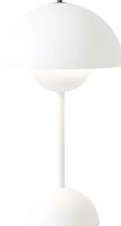 &Tradition Bordlamper|Trådløse Lamper<Flowerpot Portable Lamp VP9, Magnetic Charger Matt white