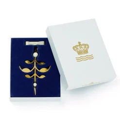 Royal Copenhagen Juletræspynt<Forgyldt juleornamen, palmette