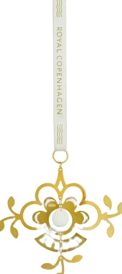 Royal Copenhagen Juletræspynt<Forgyldt juleornament, blomst
