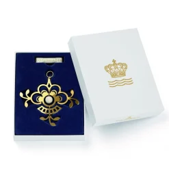 Royal Copenhagen Juletræspynt<Forgyldt juleornament, blomst