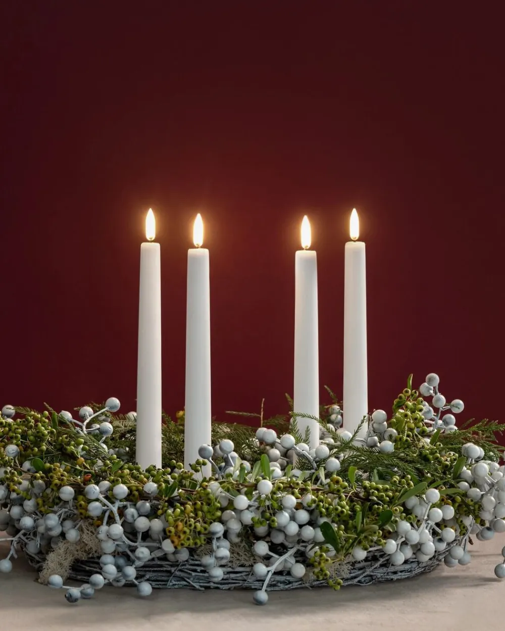 Uyuni Lys & Lysestager|Elektriske Julelys<Giftbox w. spike, remote, LED taper candle, Nordic White, sm