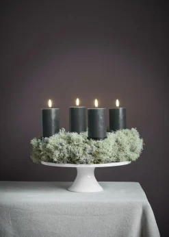 Uyuni Elektriske Julelys<Giftbox w. spike, remote, LED pillar candle, Pine green, Smo