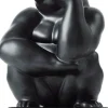 Royal Copenhagen Figurer & Skulpturer<Gorilla hånd mod kinden, 21 cm