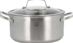 Pillivuyt Gourmet Gryder & Pander<Gryde med glaslåg Roya 5,2 liter 24 cm Rustfrit stål