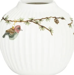 Kähler Julestel<Hammershøi Christmas Vase H13 hvid m. deko