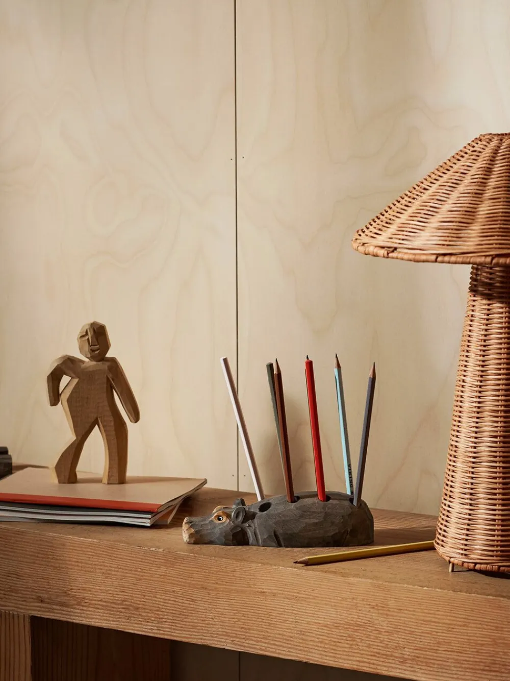 Ferm Living Kontorartikler<Hippo Pencil Holder - Hand-carved
