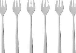 Gense Bestik<Kagegaffel Fuga 15,5 cm 6 stk. Mat/Blankt stål