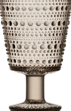 Iittala Glas<Kastehelmi glas på fod 30 cl - linen 2 stk