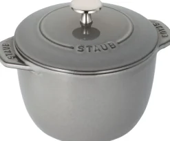 Staub Gryder & Pander<La Cocotte Ris Cocotte 16 cm / 1,75 l, Rund, Grafitgrå, Støb