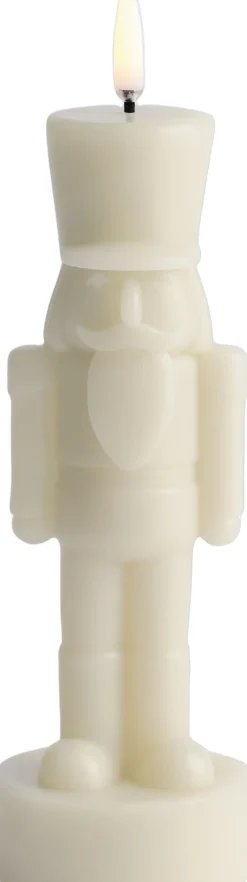 Uyuni Elektriske Julelys<LED candle, Nutcracker, Oyster grey, Smooth, 7x21 cm