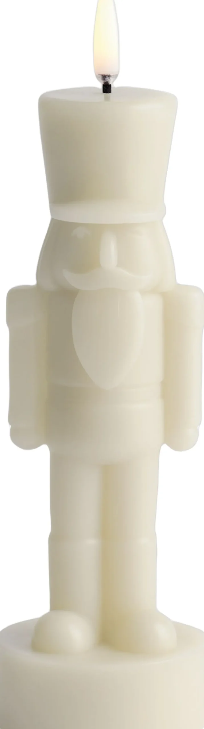 Uyuni Elektriske Julelys<LED candle, Nutcracker, Oyster grey, Smooth, 7x21 cm